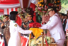 Upacara Peringatan HUT RI ke-79 di Griya Agung, Pj Gubernur Sumsel: Semangat Wujudkan Indonesia Emas 