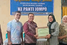 Bhakti Sosial, SMKN 7 Palembang Kunjungi Panti Jompo Harapan Kita
