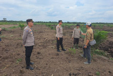 Kanit Binmas Polsek Talang Kelapa Tinjau Lahan Yang Akan Ditanami Jagung di Desa Kenten Laut