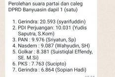 Perolehan Suara Sementara Pileg DPRD Banyuasin Dapil 1: Gerindra Unggul, PDI Perjuangan di Posisi Kedua