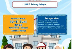 Selasa 10 Juni 2025, Mulai Pedaftaran PMB SDN 2 Talang Kelapa