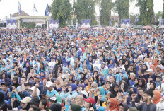 Senam Sehat Bersama HDCU dan Ber-Gema, Ribuan Warga Prabumulih Padati Eks Polsek Prabumulih Timur 