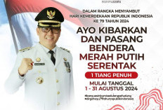 Pj Bupati Banyuasin Ajak Masyarakat Kibarkan Bendera Merah Putih Sepanjang Agustus