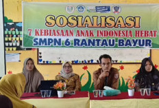 Wali Siswa, Masyarakat, Pemdes Dilibatkan SMPN 6 Rantau Bayur Sosialisasi 7 Kebiasaan Anak Indonesia Hebat