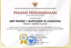 Hebat! SMPN 1 Banyuasin III, Raih Penghargaan SKK dari Kementerian Kependudukan dan BKKBN