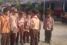 Minggu Pertama Semester Ganjil, SDN 9 Makarti Jaya Gelar Latihan Pramuka