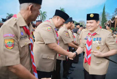 Mantap! Sekda Banyuasin Terima Penghargaan Lencana Darma Bhakti 