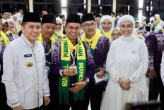 445 Jemaah Calon Haji Kloter Pertama Embarkasi Palembang Diberangkatkan