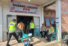 Kapolres Banyuasin Cek Personil Yang Melakukan Pengamanan di PPK Rambutan