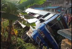 Bus Lubex Terguling Dihantam Truk, 6 Penumpang Luring 