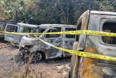 Tiga Mobil Barang Bukti Minyak Ilegal di Mapolres Banyuasin Ludes Terbakar